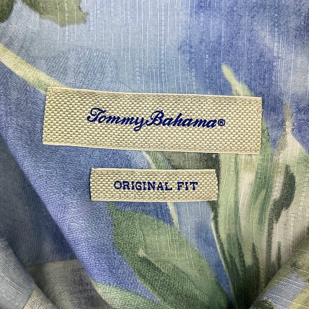 Tommy Bahama Mens Silk Tropical Leaf Camp Shirt Original Fit Jacquard Size 3XL - Picture 8 of 13